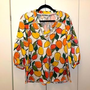 Crosby by Mollie Burch 3/4 sleeve V-neck top Sz XS